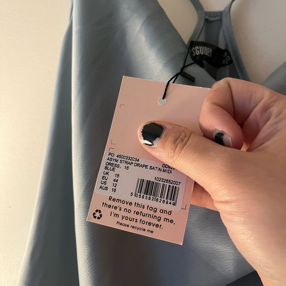 🩵 NWT 🩵 Asymmetrical Missguided blue dress - Picture 9 of 11